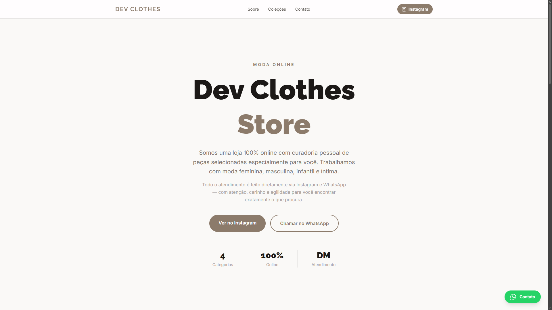 Screenshot do projeto Dev Clothes Store